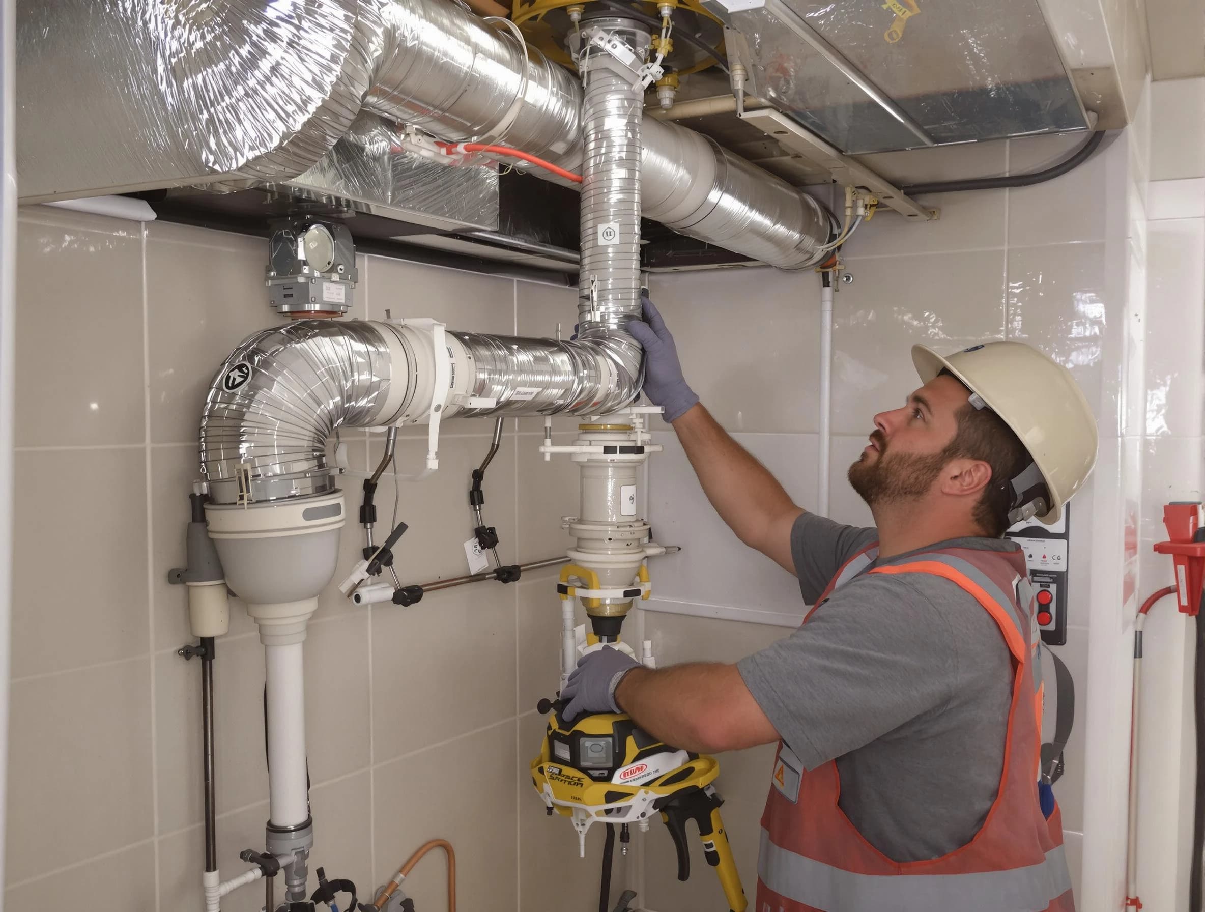 Dedham Dryer Vent Cleaning expert performing professional dryer vent repair and installation in Dedham