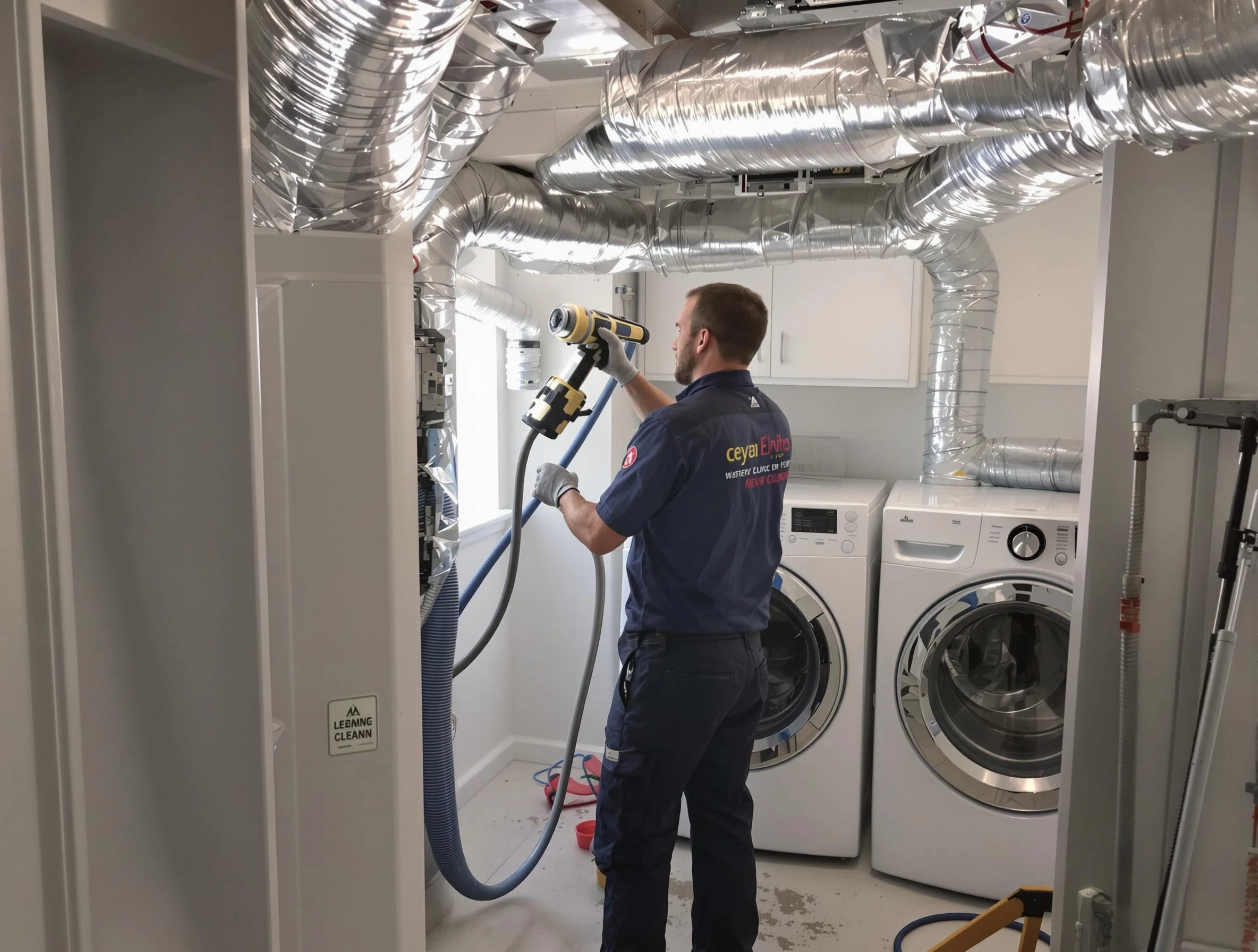 Dedham Dryer Vent Cleaning specialist using advanced equipment for thorough duct cleaning in Dedham