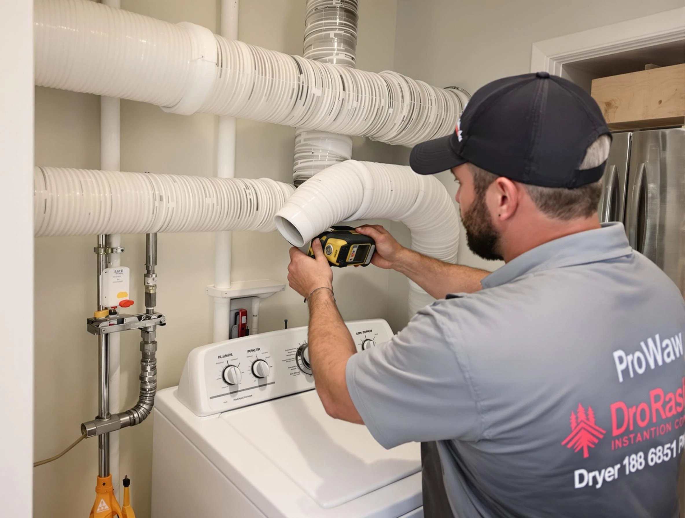 Professional dryer vent hose installation by Dedham Dryer Vent Cleaning in Dedham